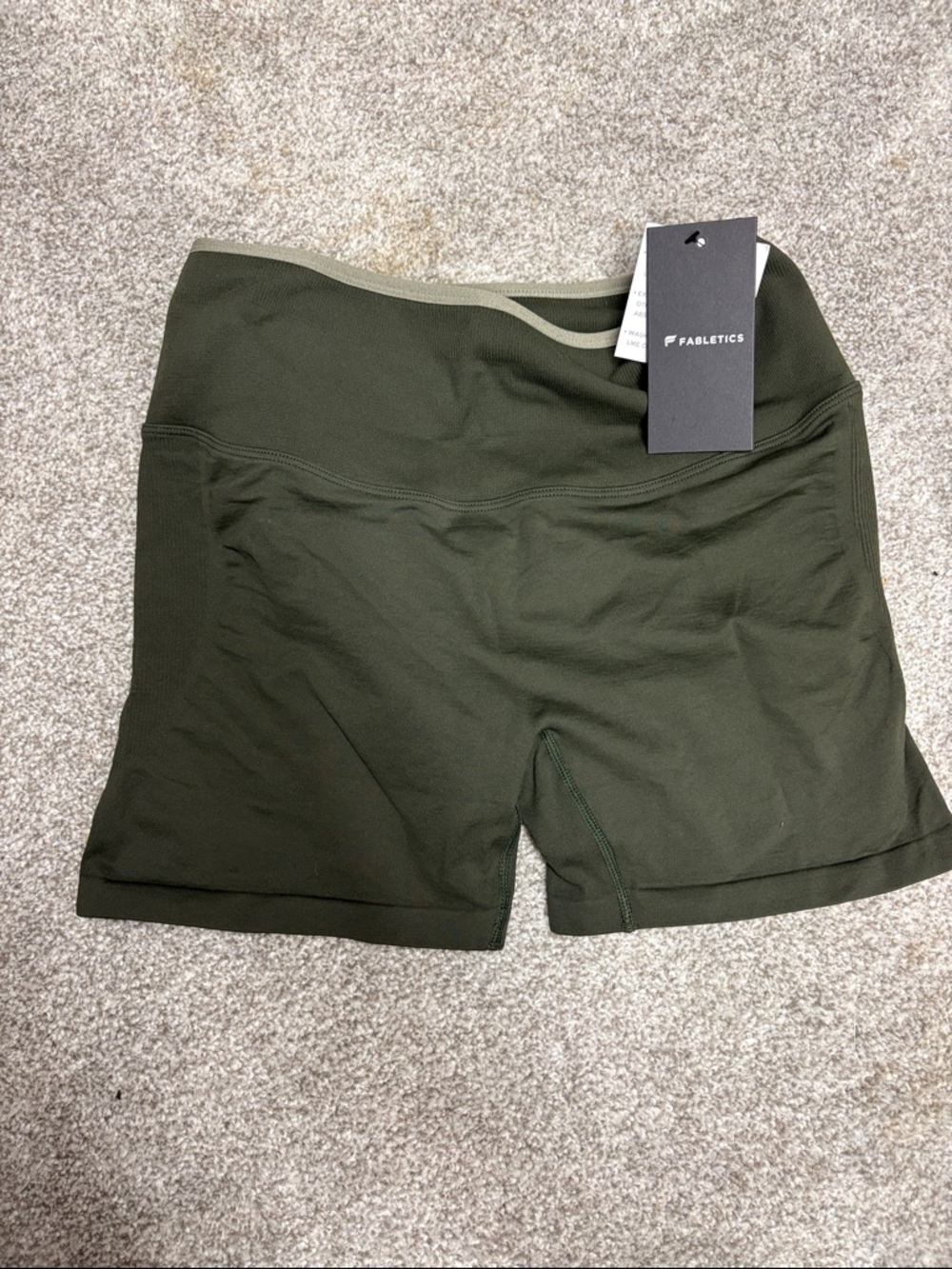 Fabletics Olive Green High-Rise Bike Shorts
